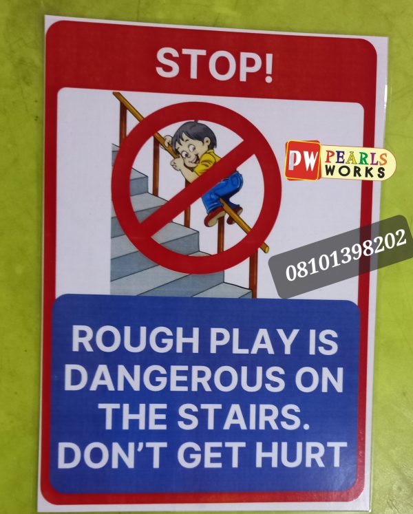 Stop. Rough Play Is Dangerous Laminated Cardstock Signage